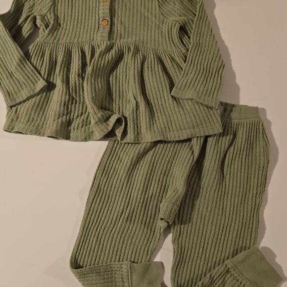 Cat & Jack Waffle Knit Sweatpants Set 24mos - Picture 1 of 5